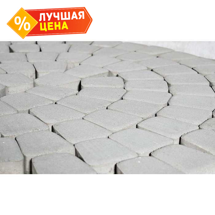 Плитка тротуарная BRAER Классико круговая серебристый, 73x110x115x60 мм