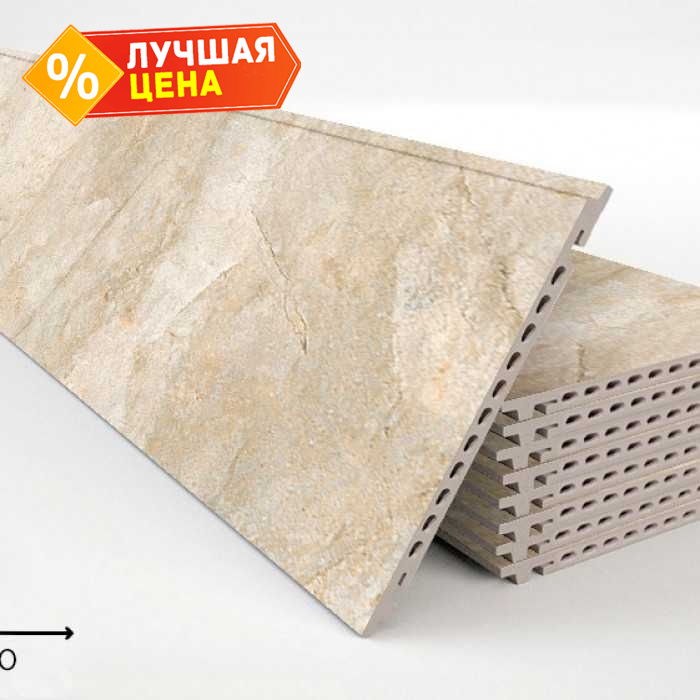 Керамогранитная плита FAVEKER GA16 для НФС, Rocks Beige, 1200*355*18 мм