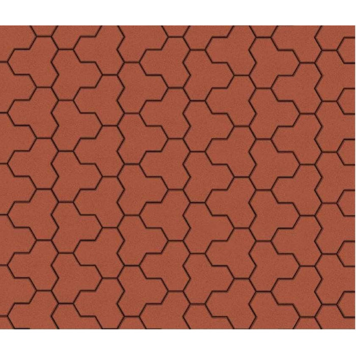 Тротуарная плитка Выбор Трилистник В.7.Ф.10 100 мм Стандарт Красный